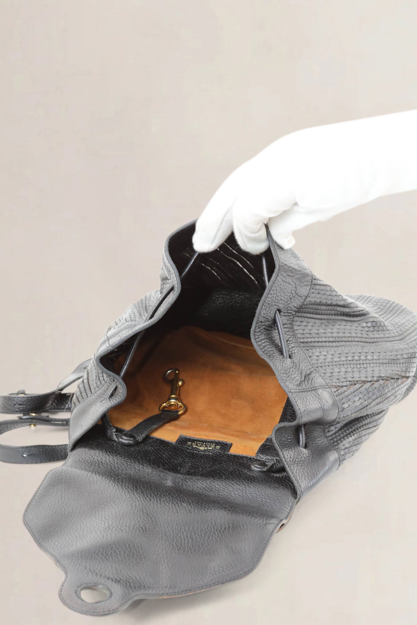 Delvaux Black Soleil Toile De Cuir Backpack