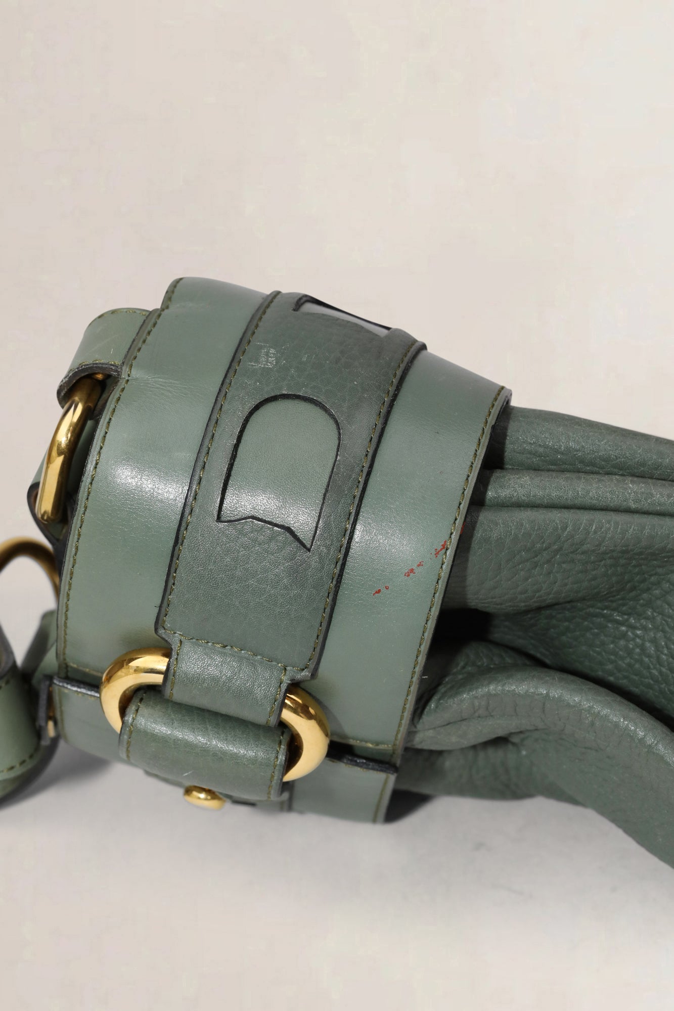 Delvaux Groene Leren Ecole Schoudertas