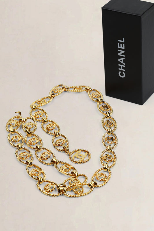 CC gold-plated chain belt