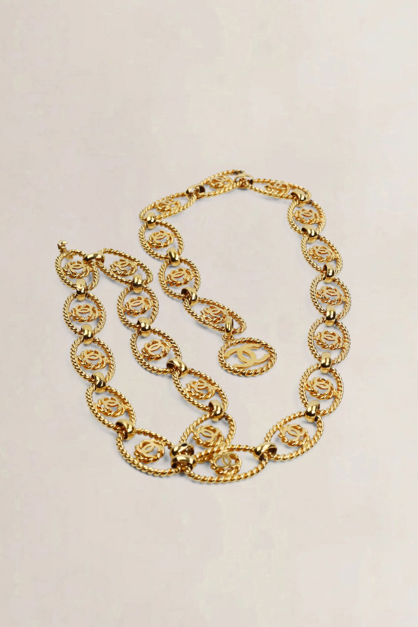 CC gold-plated chain belt