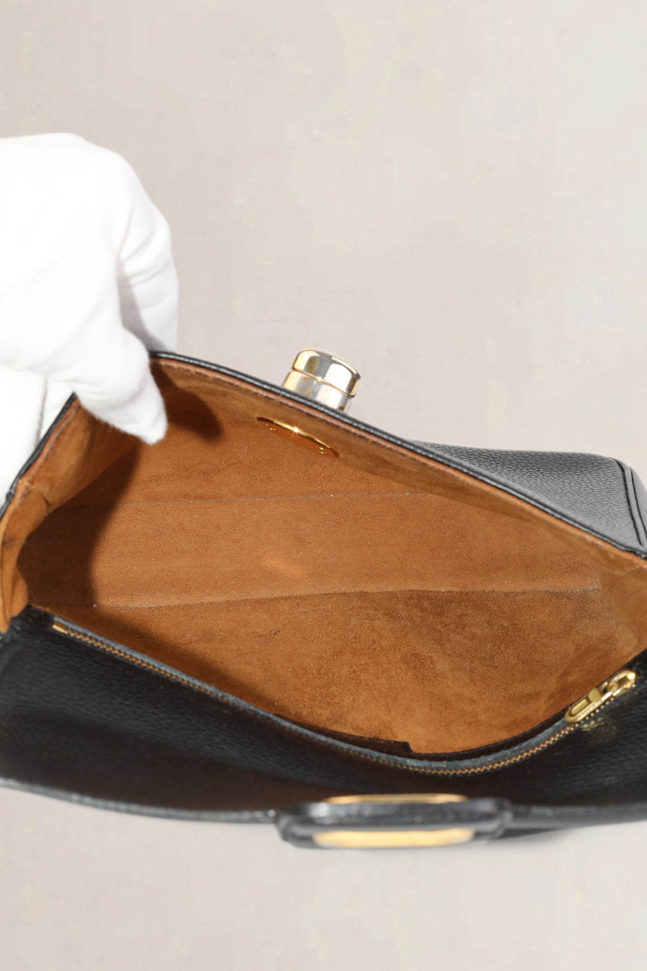 Delvaux Blauwe Leren Crossbody Tas met Draaislot