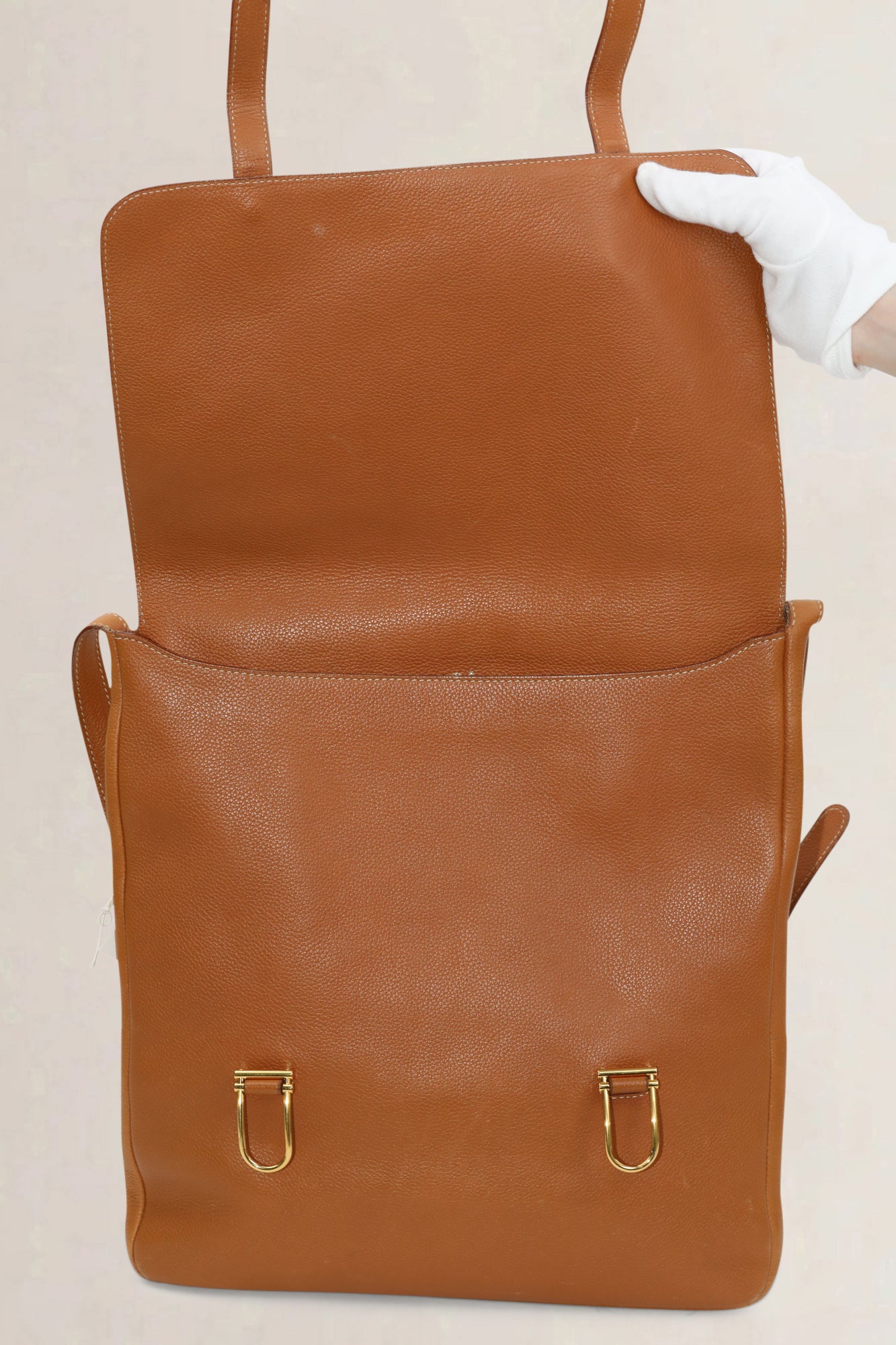 Delvaux Camel Kot Kot Messenger Crossbody-tas
