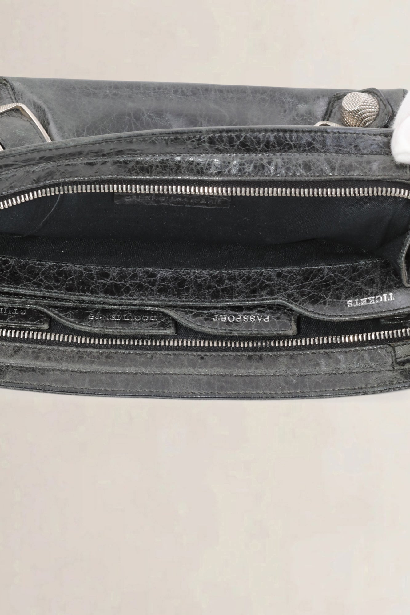 Balenciaga Zwarte Motocross Klassieke Platte Clutch