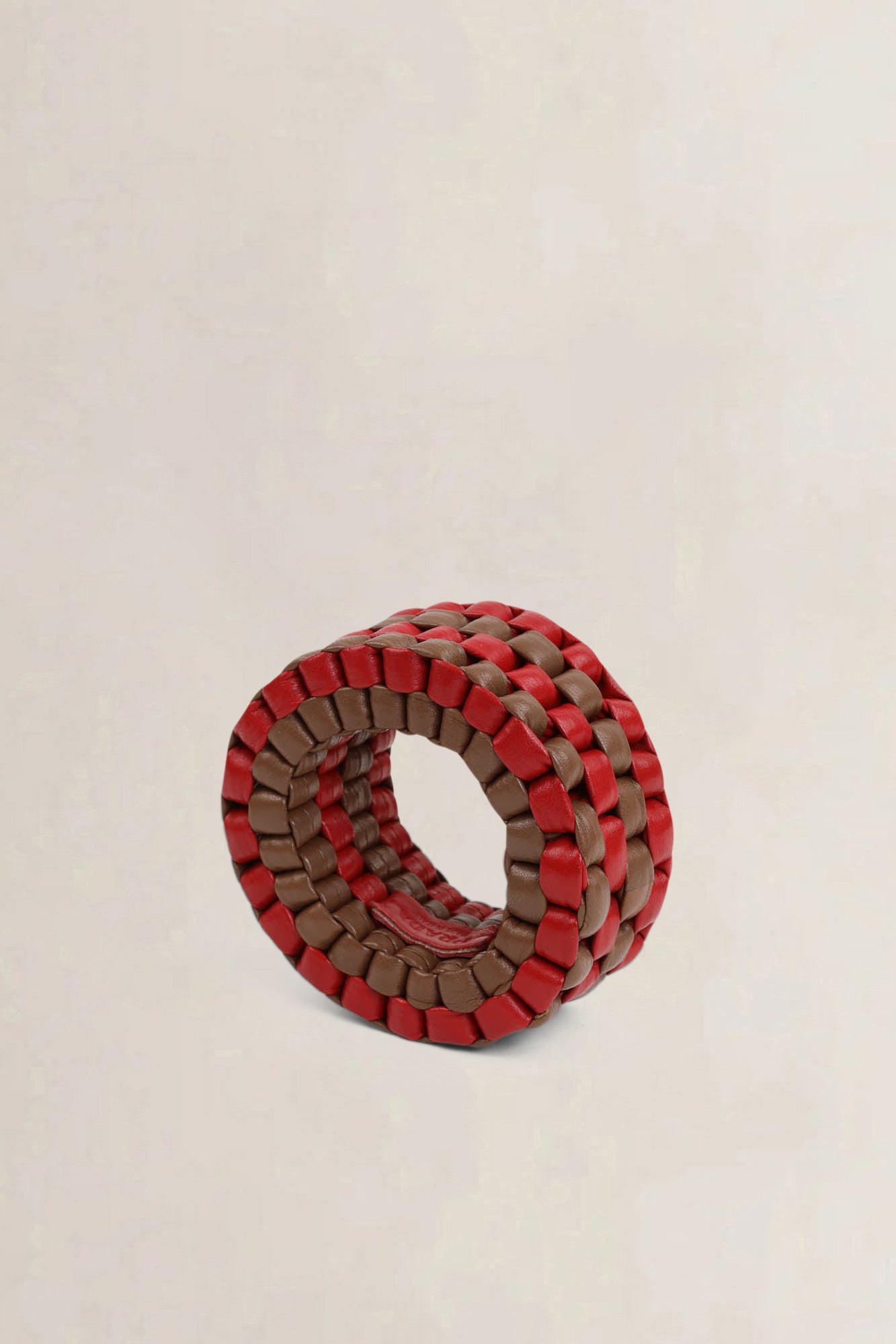 Brown/Red Woven Leather Bracelet