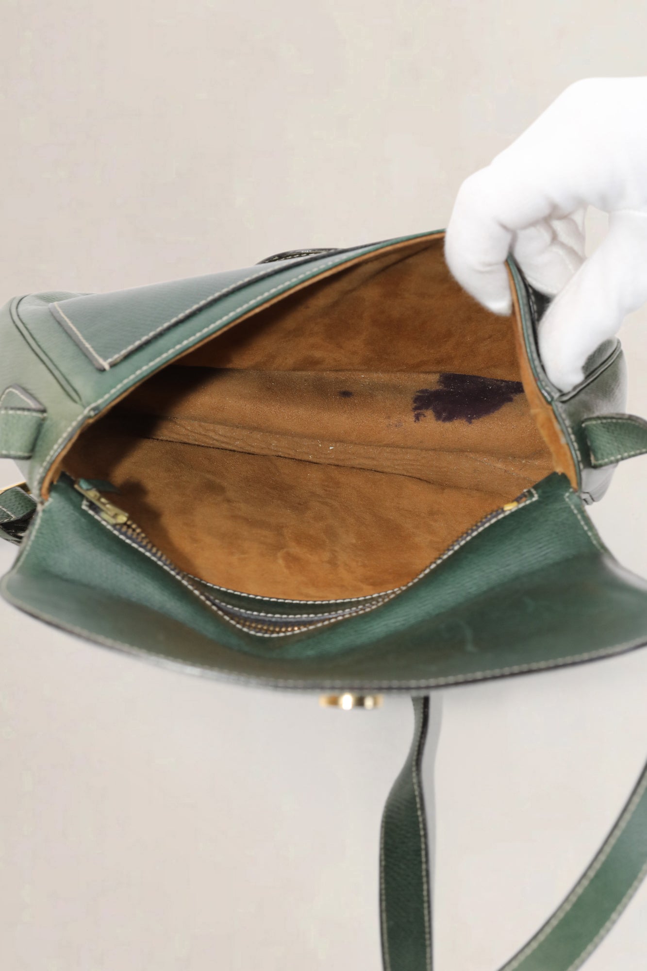 Delvaux Groene Leren Crossbody Tas