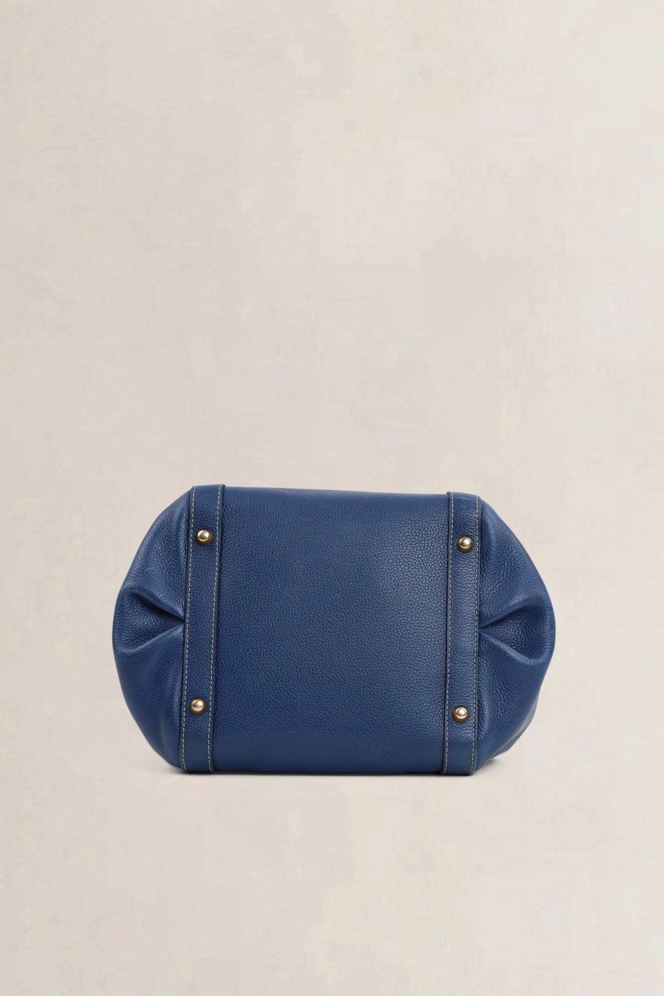 Delvaux Blauwe Leren Punch Schoudertas