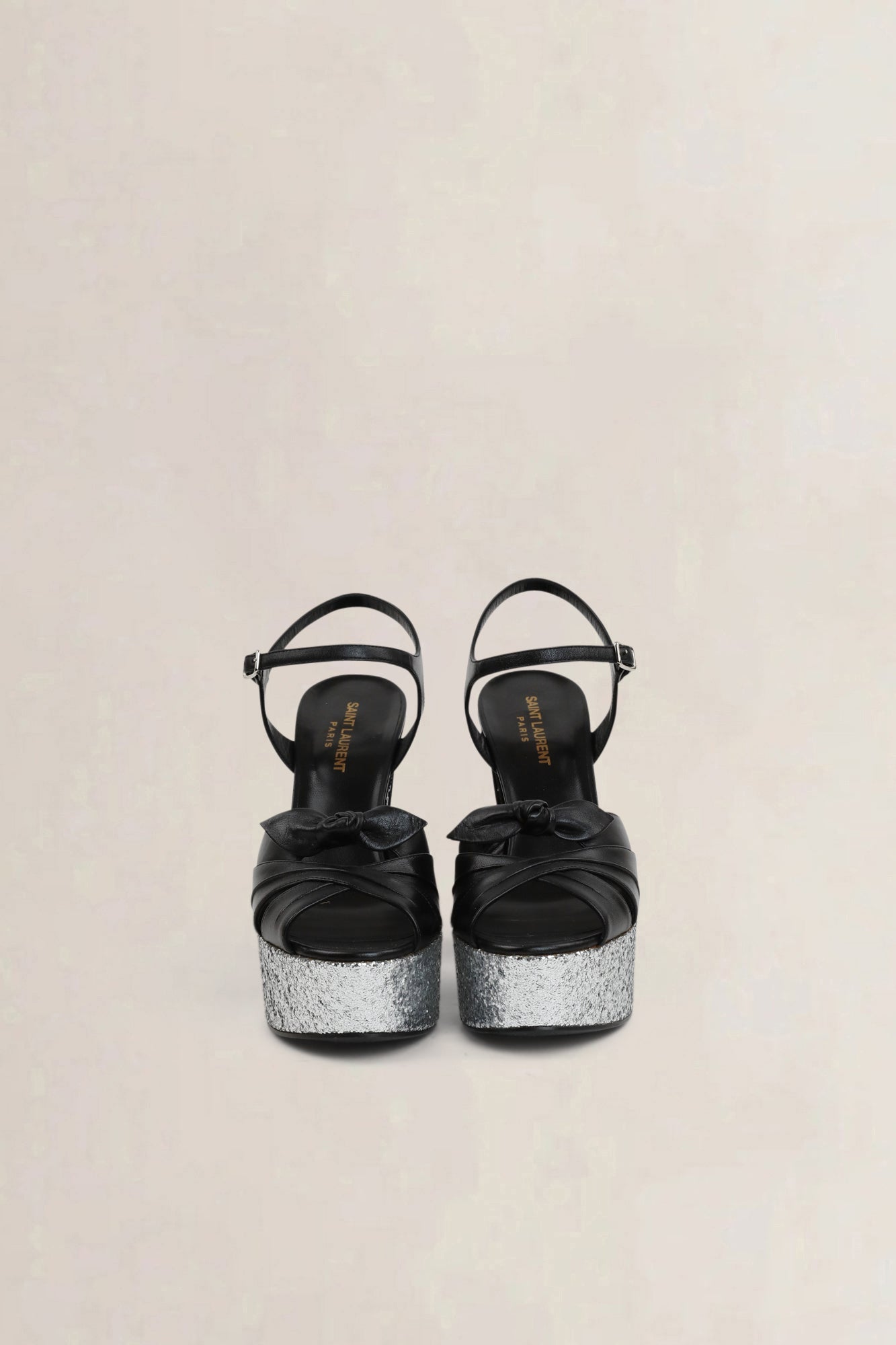 Black/Silver Bianca Platform Sandals