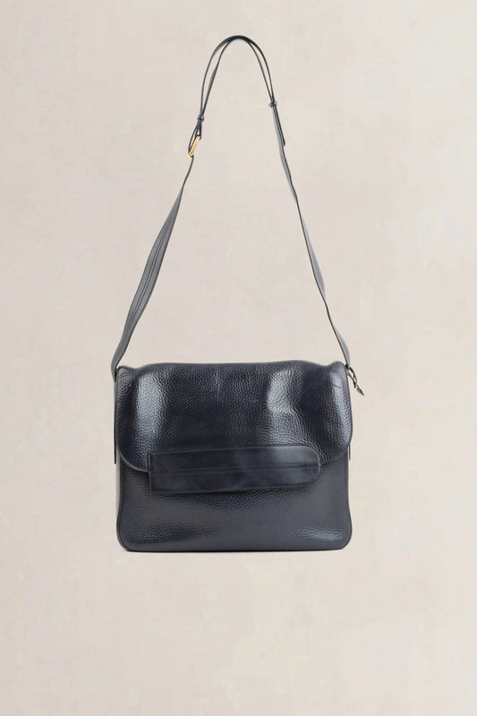 Blue Leather Crossbody Bag
