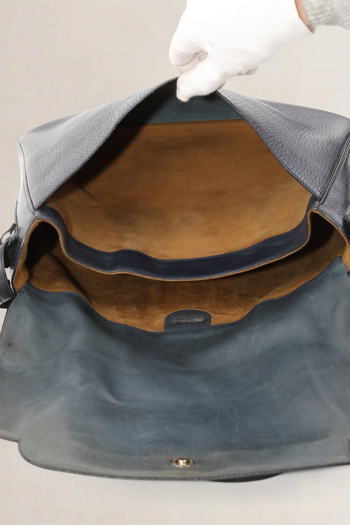 Blue Leather Crossbody Bag