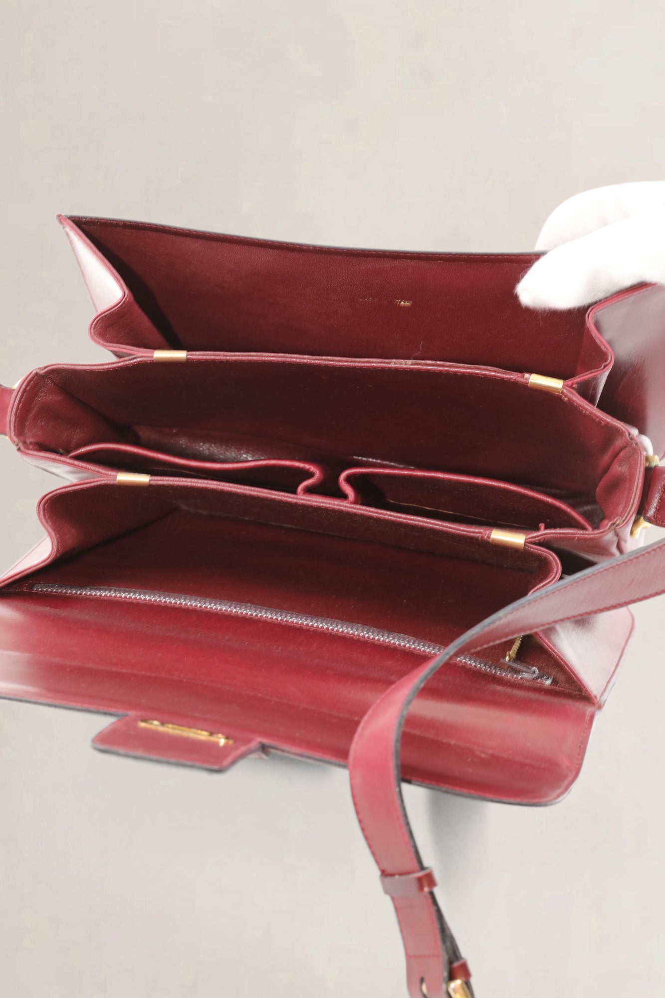 Vintage Bordeaux Horsebit Crossbody Bag