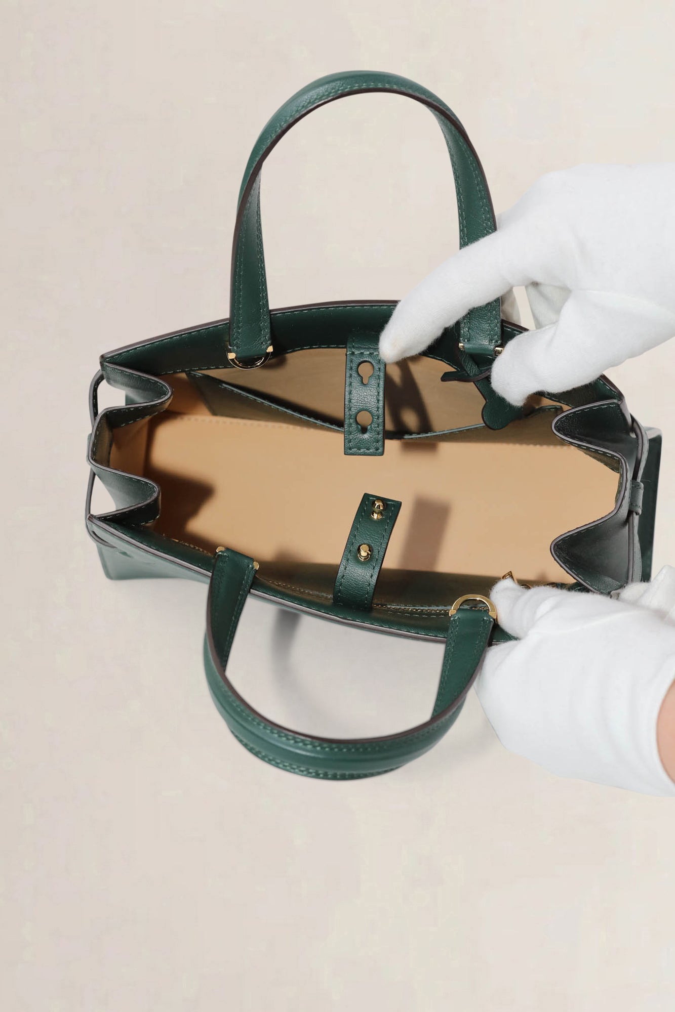 Delvaux Forest Green Tempête Crush Small Crossbody Bag