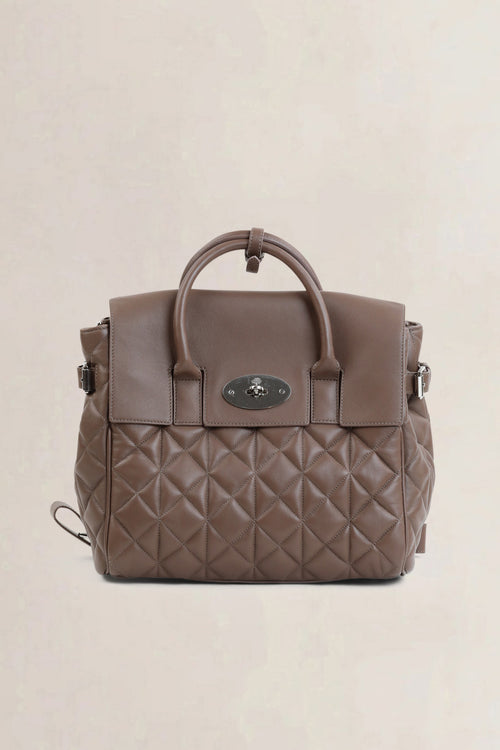 Mulberry Brown Quilted Cara Delevingne Backpack