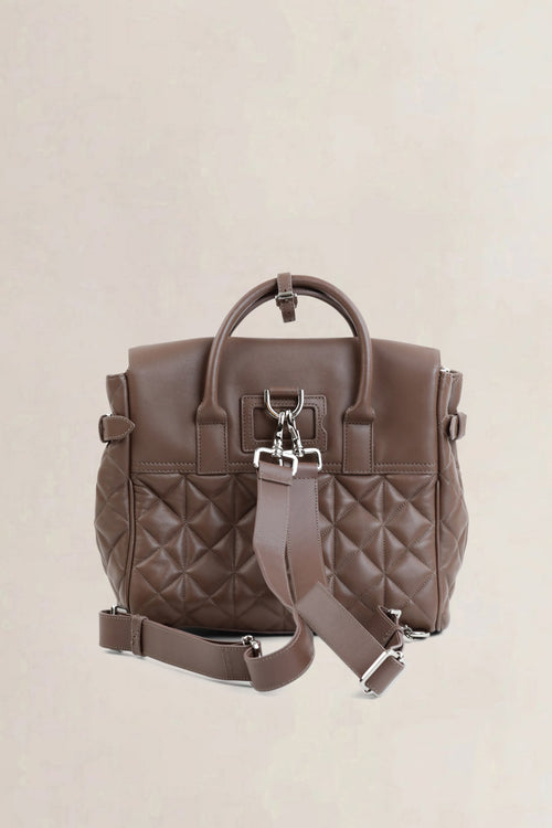Mulberry Brown Quilted Cara Delevingne Backpack