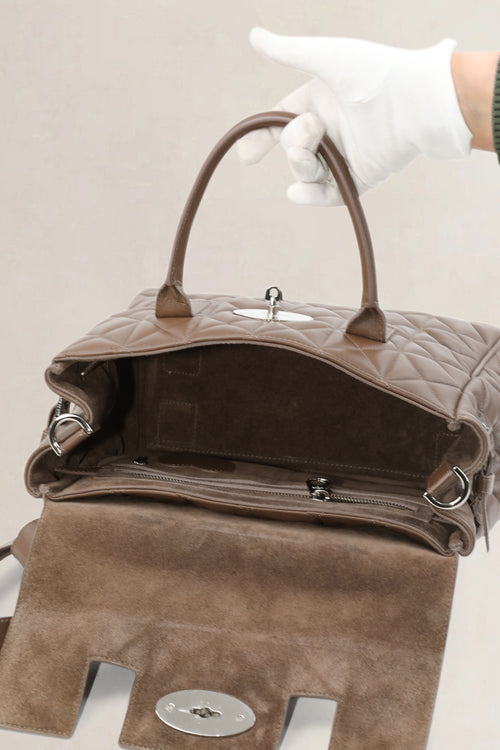 Mulberry Brown Quilted Cara Delevingne Backpack