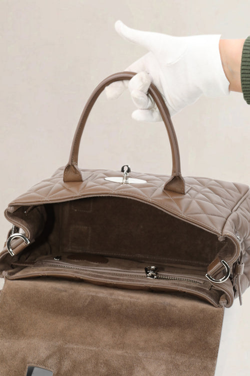 Mulberry Brown Quilted Cara Delevingne Backpack