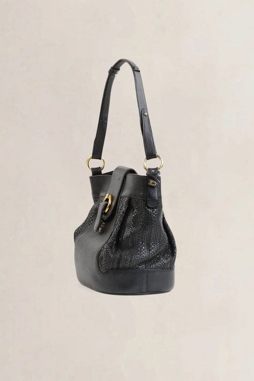 Delvaux Black Toile De Cuir Shoulder Bag