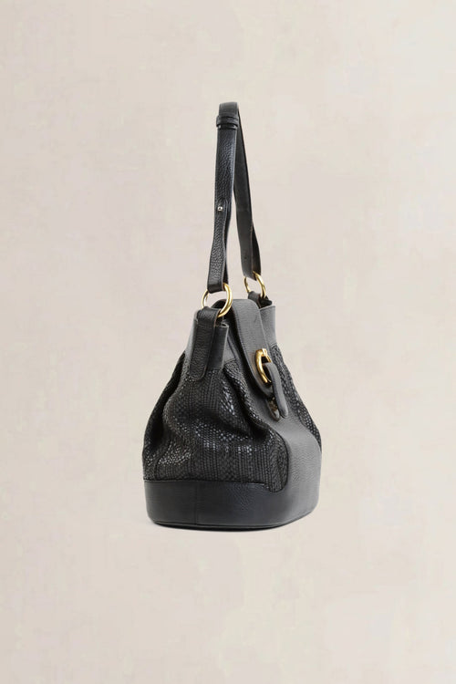 Delvaux Black Toile De Cuir Shoulder Bag