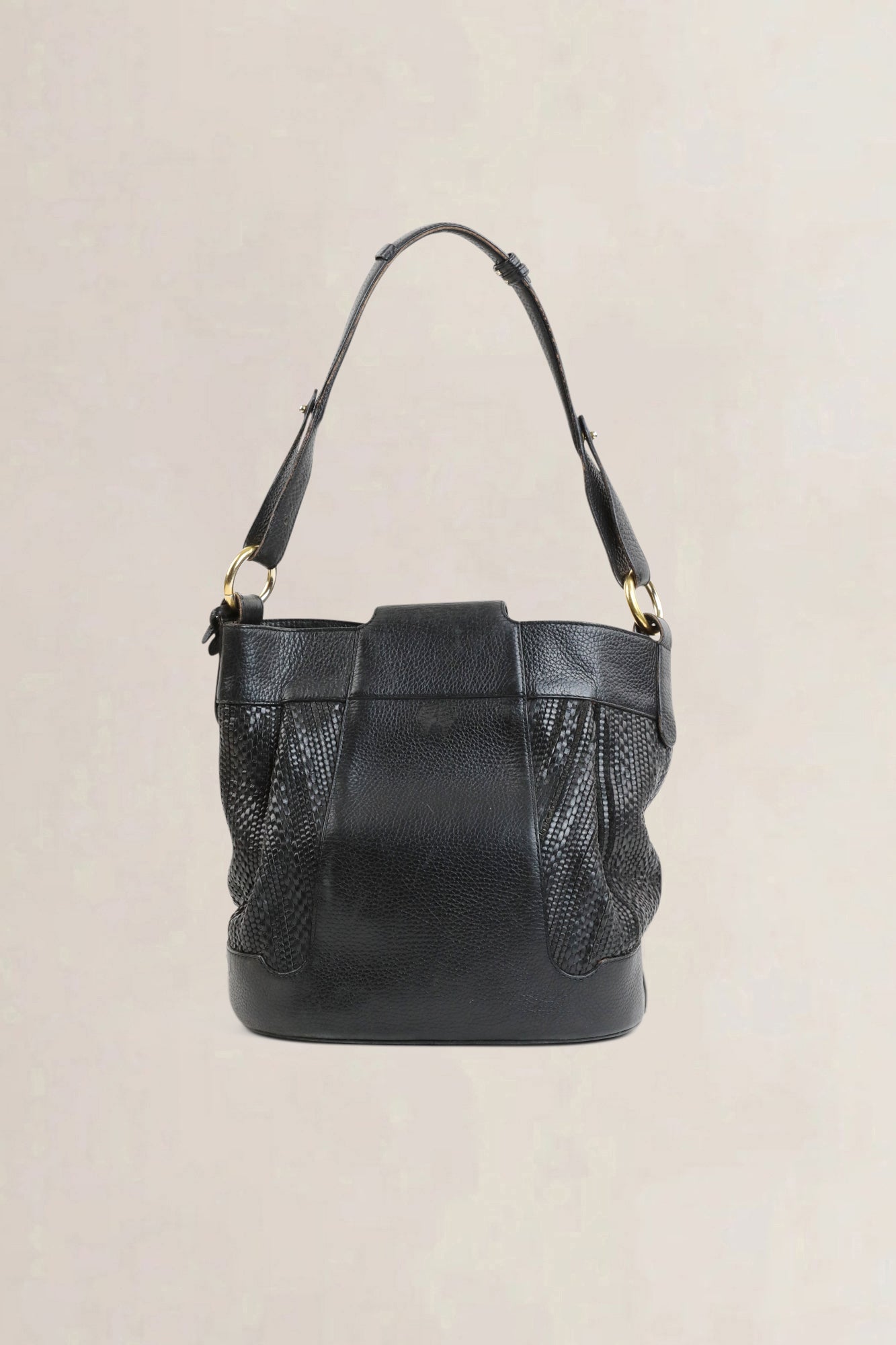 Black Toile De Cuir Shoulder Bag