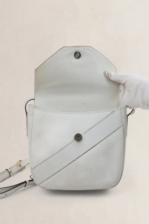 White Leather Crossbody Bag