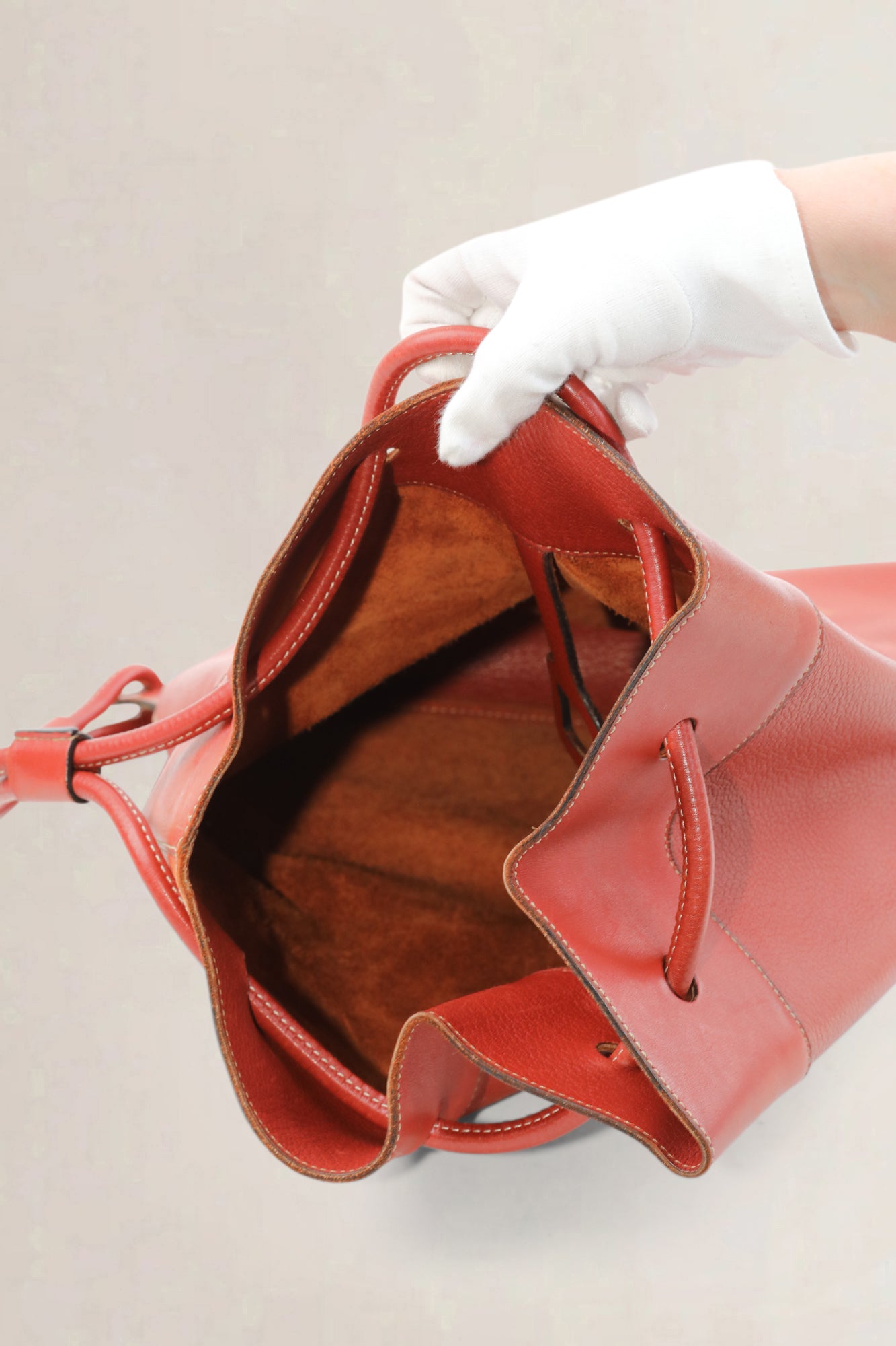 Deux De Delvaux Red Shoulder Bag