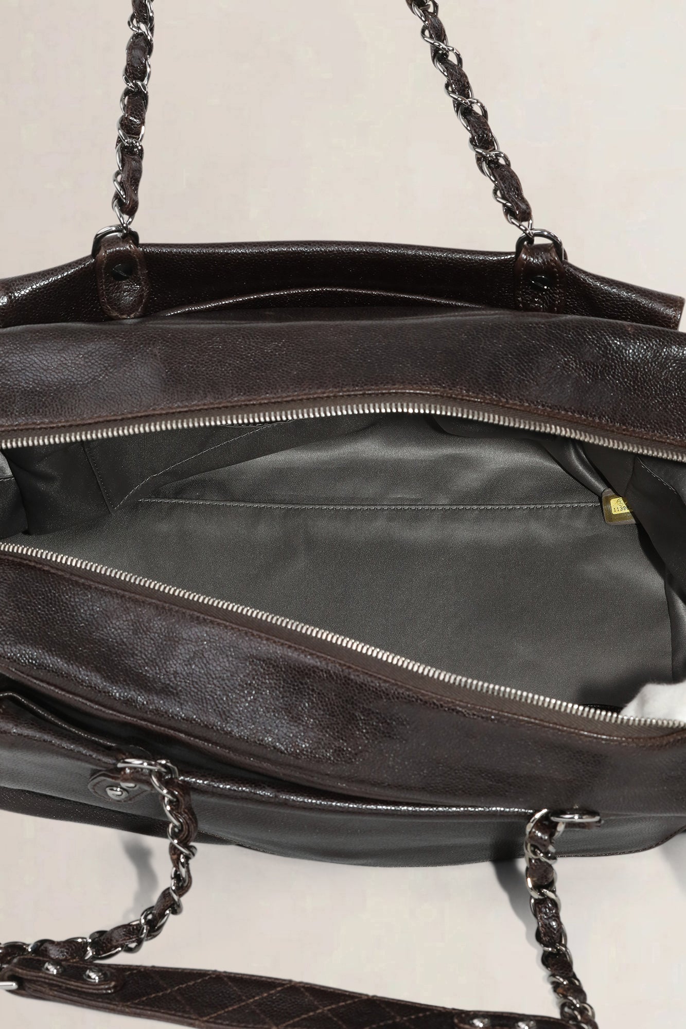 Chanel Brown Caviar Leather Pocket In The City Shoulder Bag