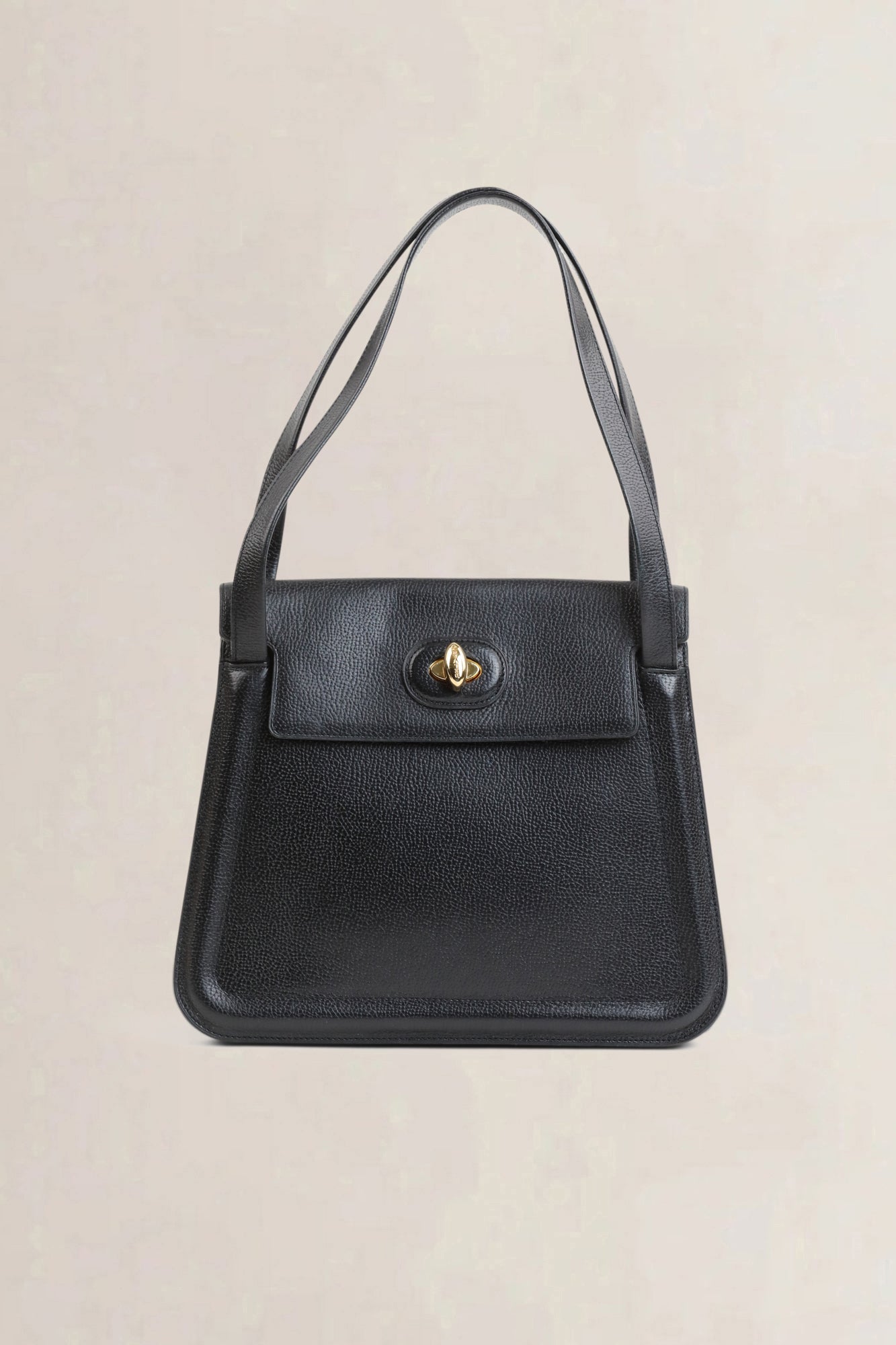 Black Turnlock Shoulder Bag