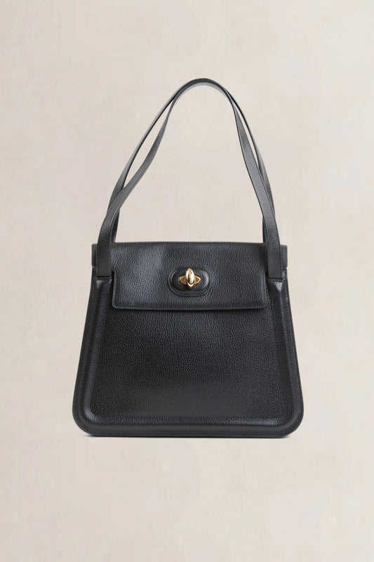 Black Turnlock Shoulder Bag