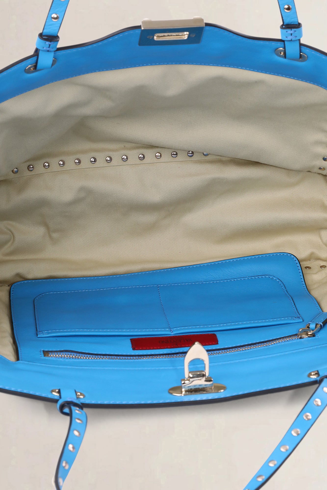 Valentino Garavani Blue Rockstud Shopping Bag