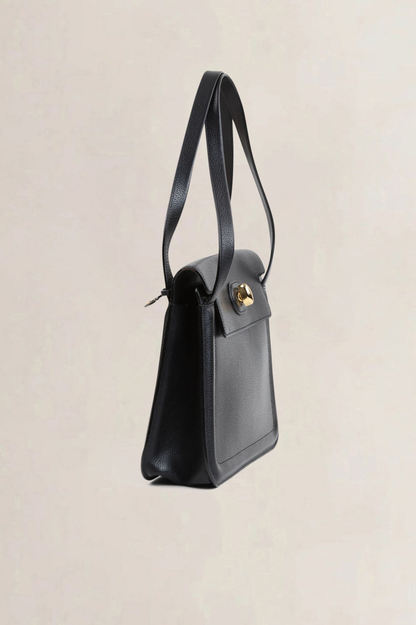 Black Turnlock Shoulder Bag
