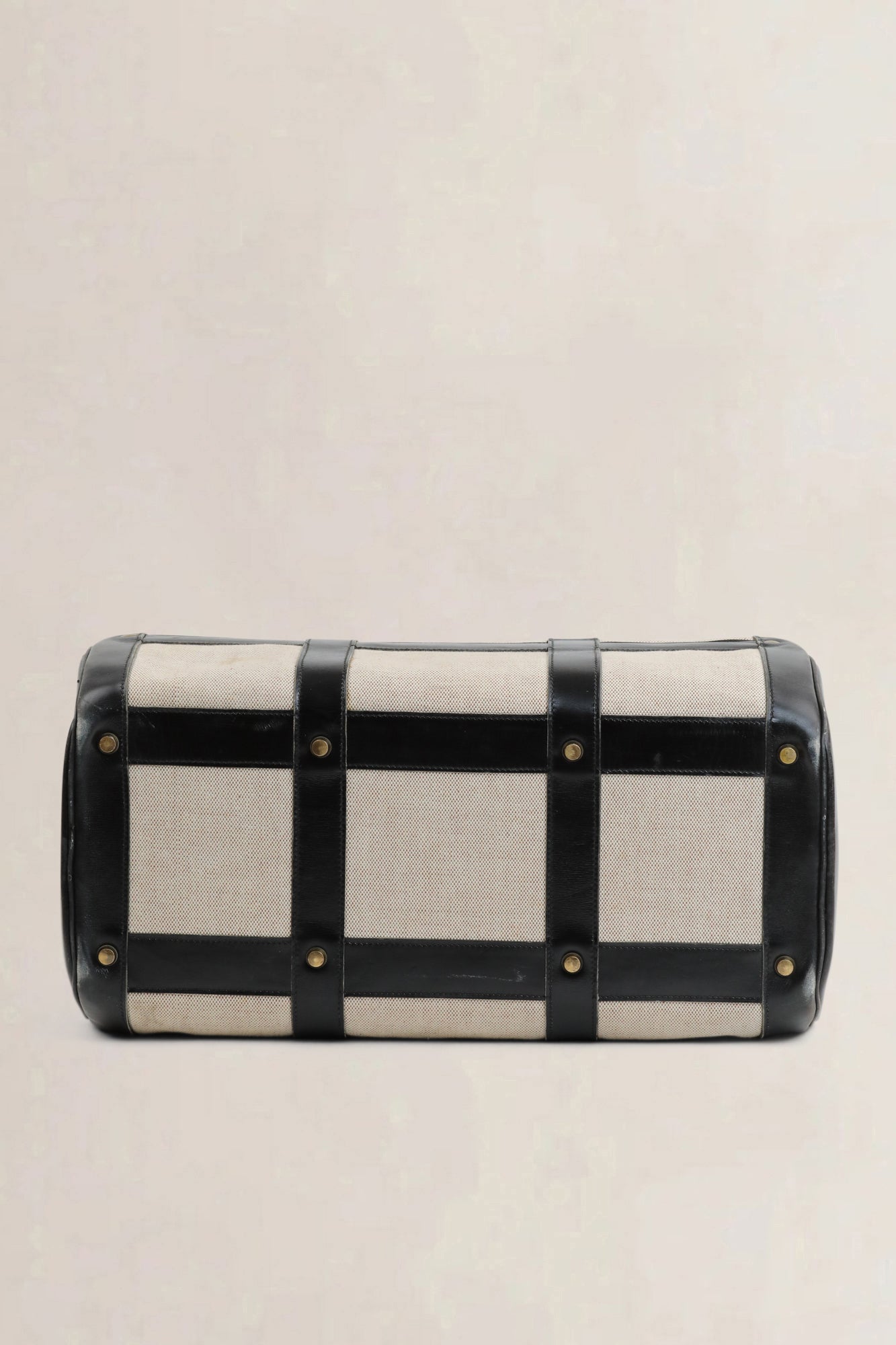 Black Canvas/Leather Boston Travel Bag