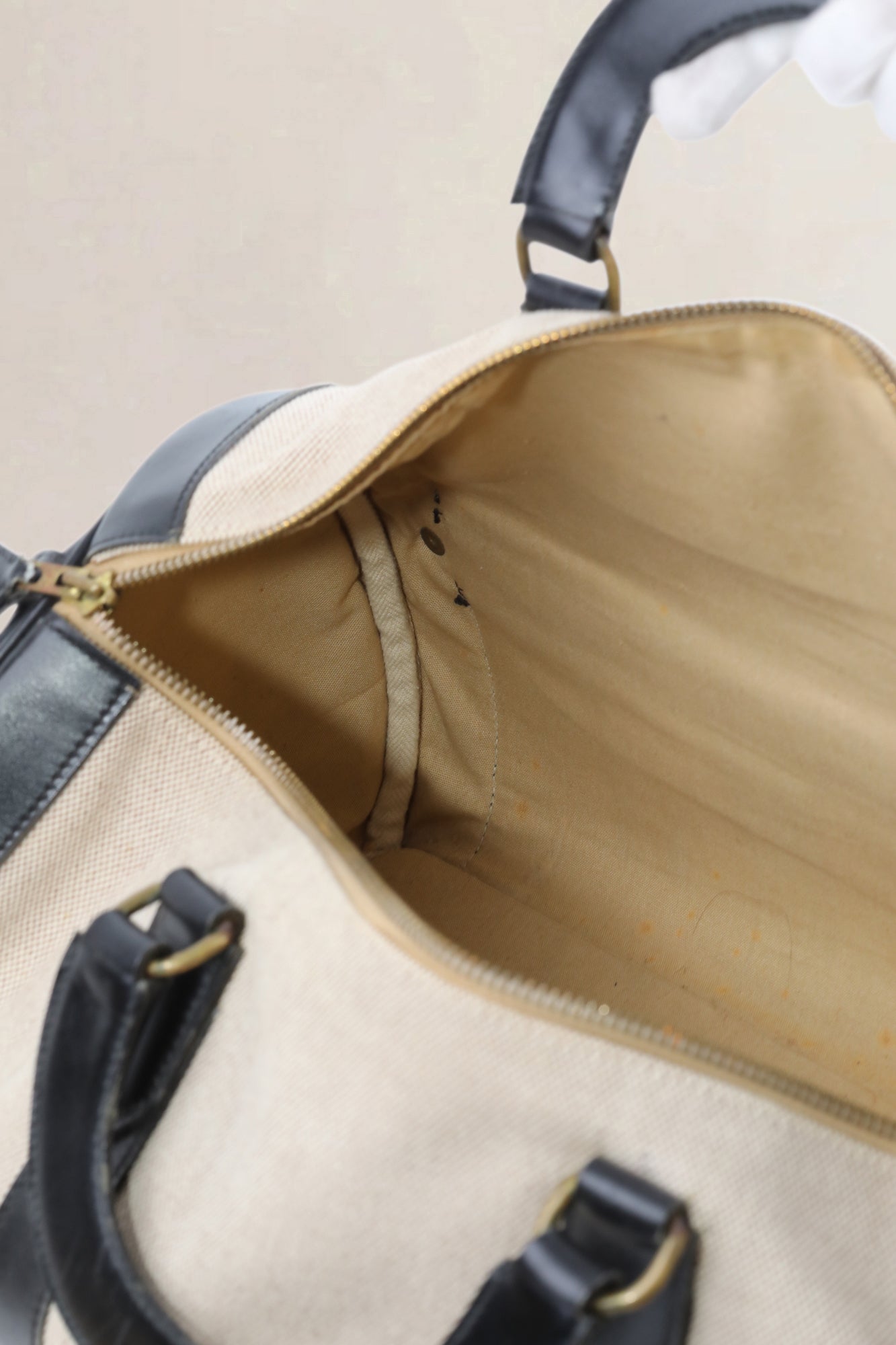 Black Canvas/Leather Boston Travel Bag