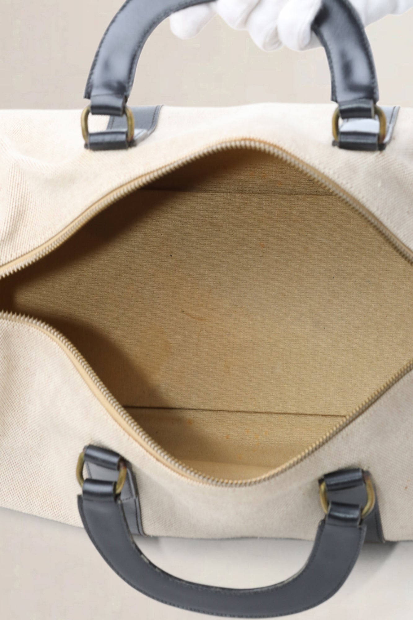 Black Canvas/Leather Boston Travel Bag