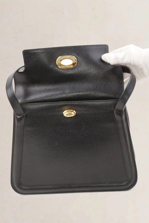 Black Turnlock Shoulder Bag