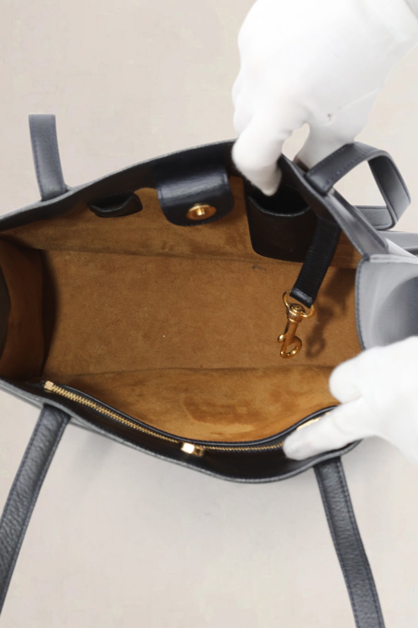 Blue Leather Shoulder Bag