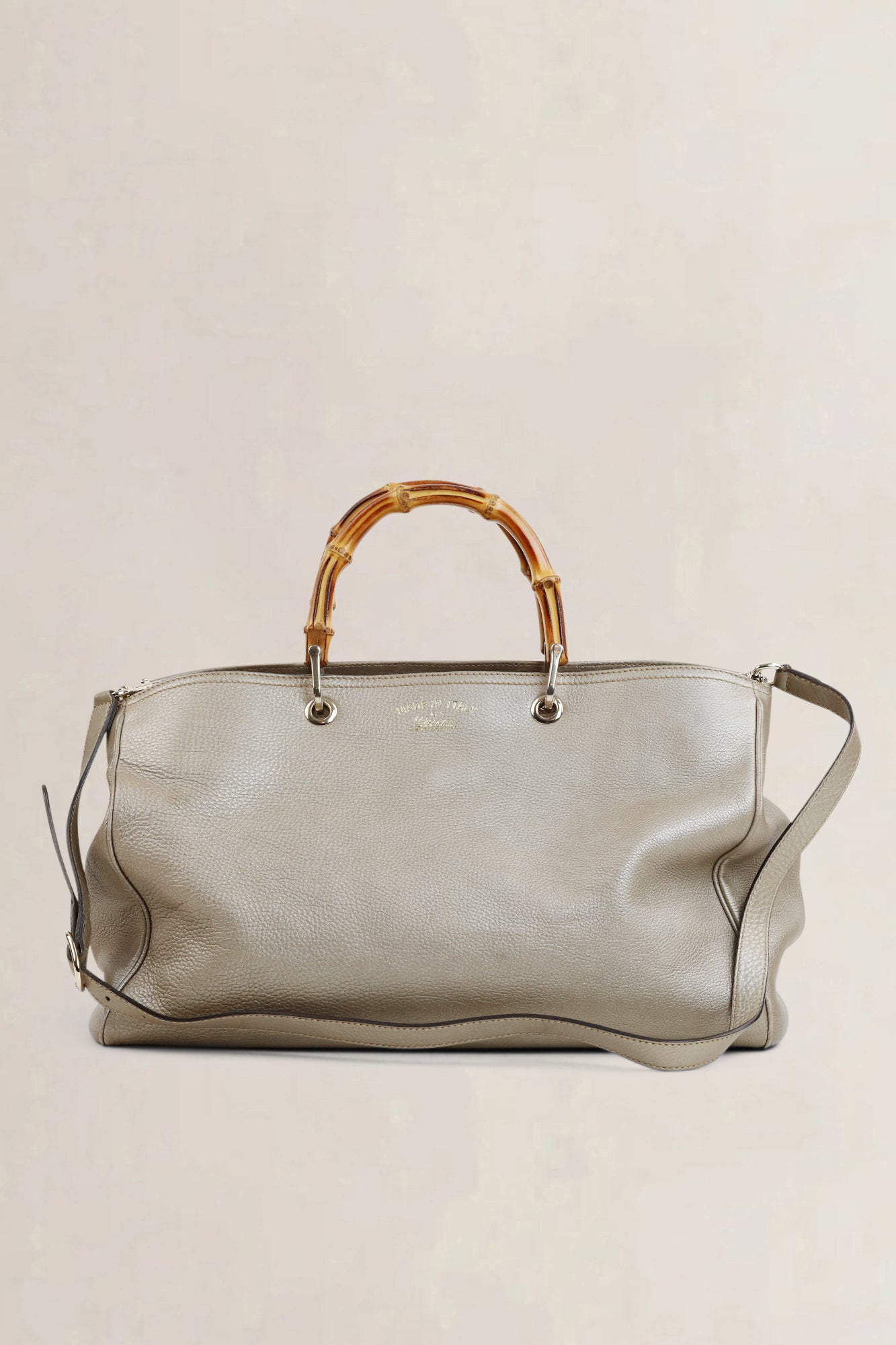 Metallic Large Bamboo Shopper Bag