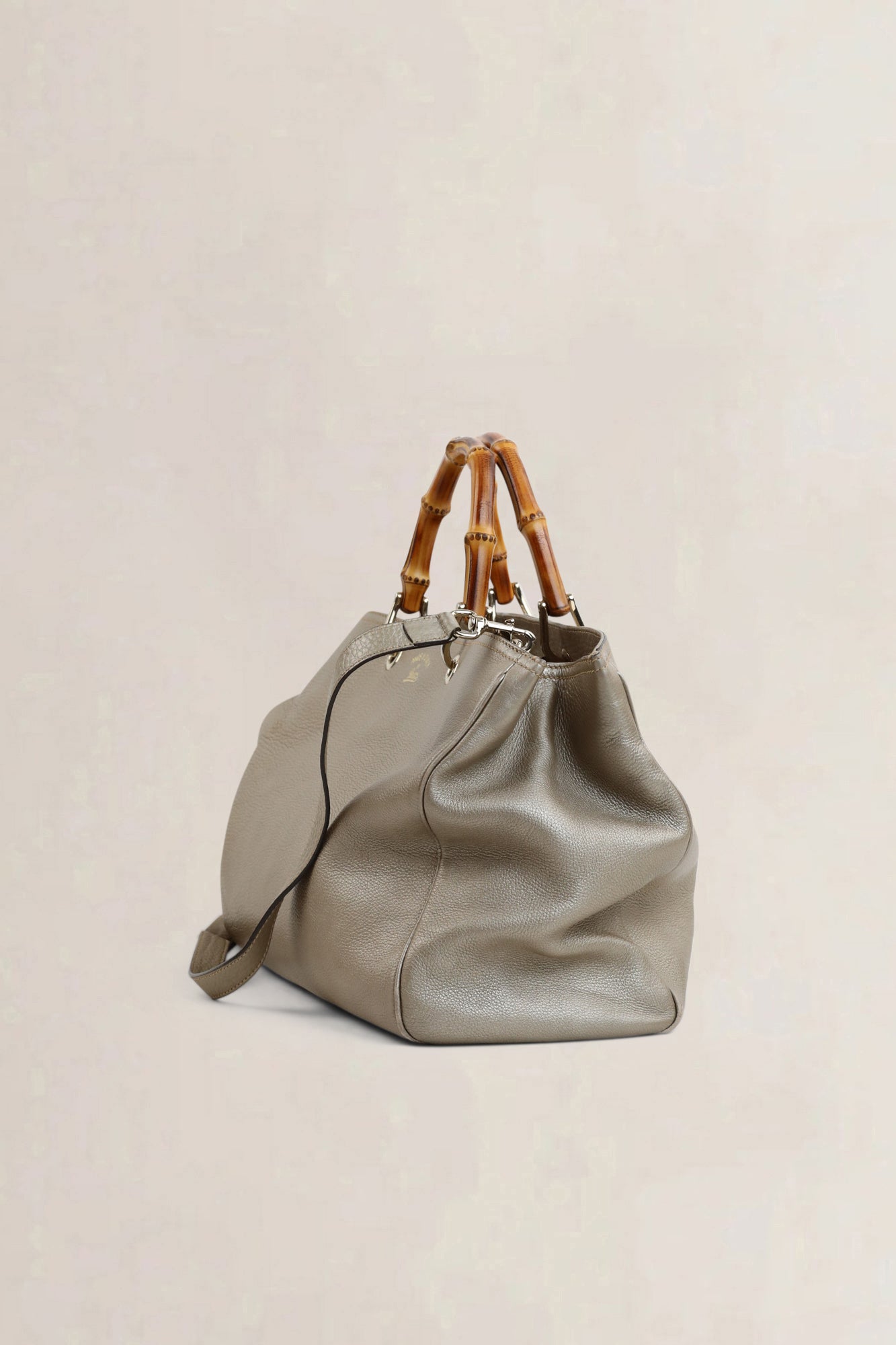 Metallic Large Bamboo Shopper Bag