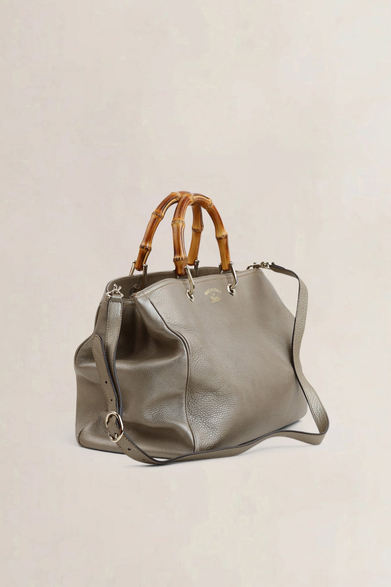 Metallic Large Bamboo Shopper Bag
