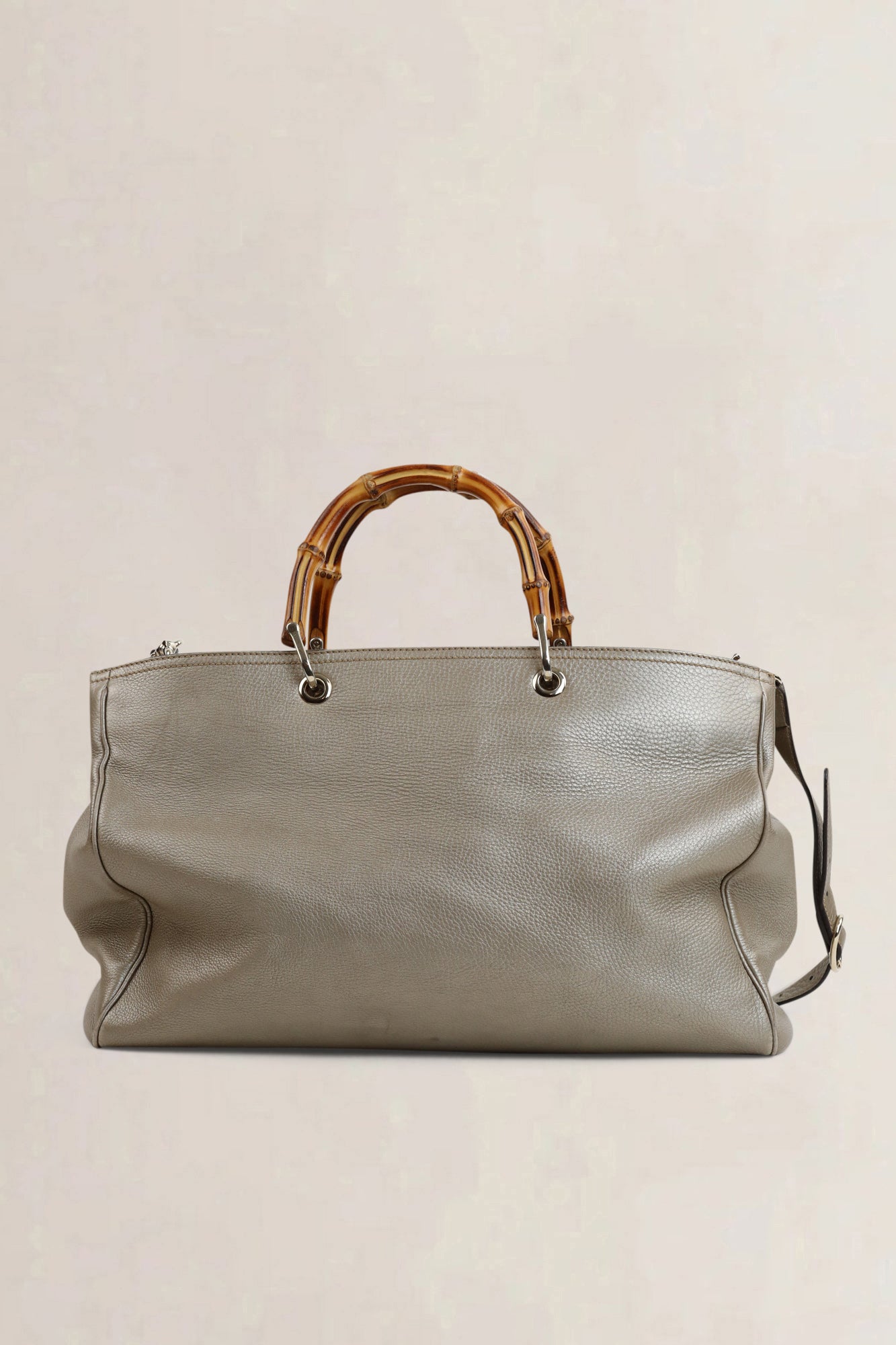 Metallic Large Bamboo Shopper Bag