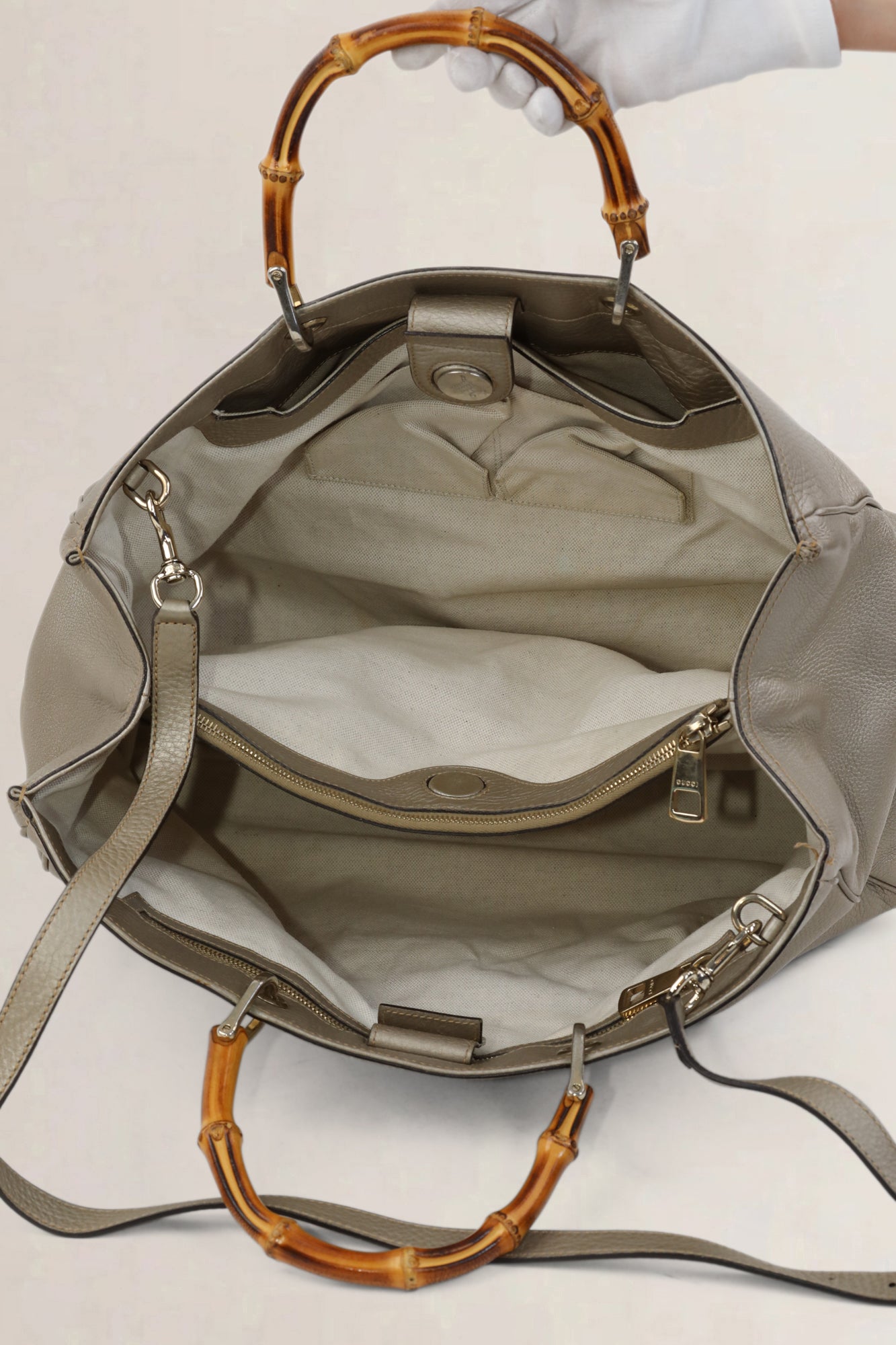 Metallic Large Bamboo Shopper Bag