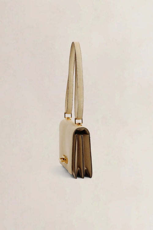 Light Beige Python Quito II Shoulder Bag