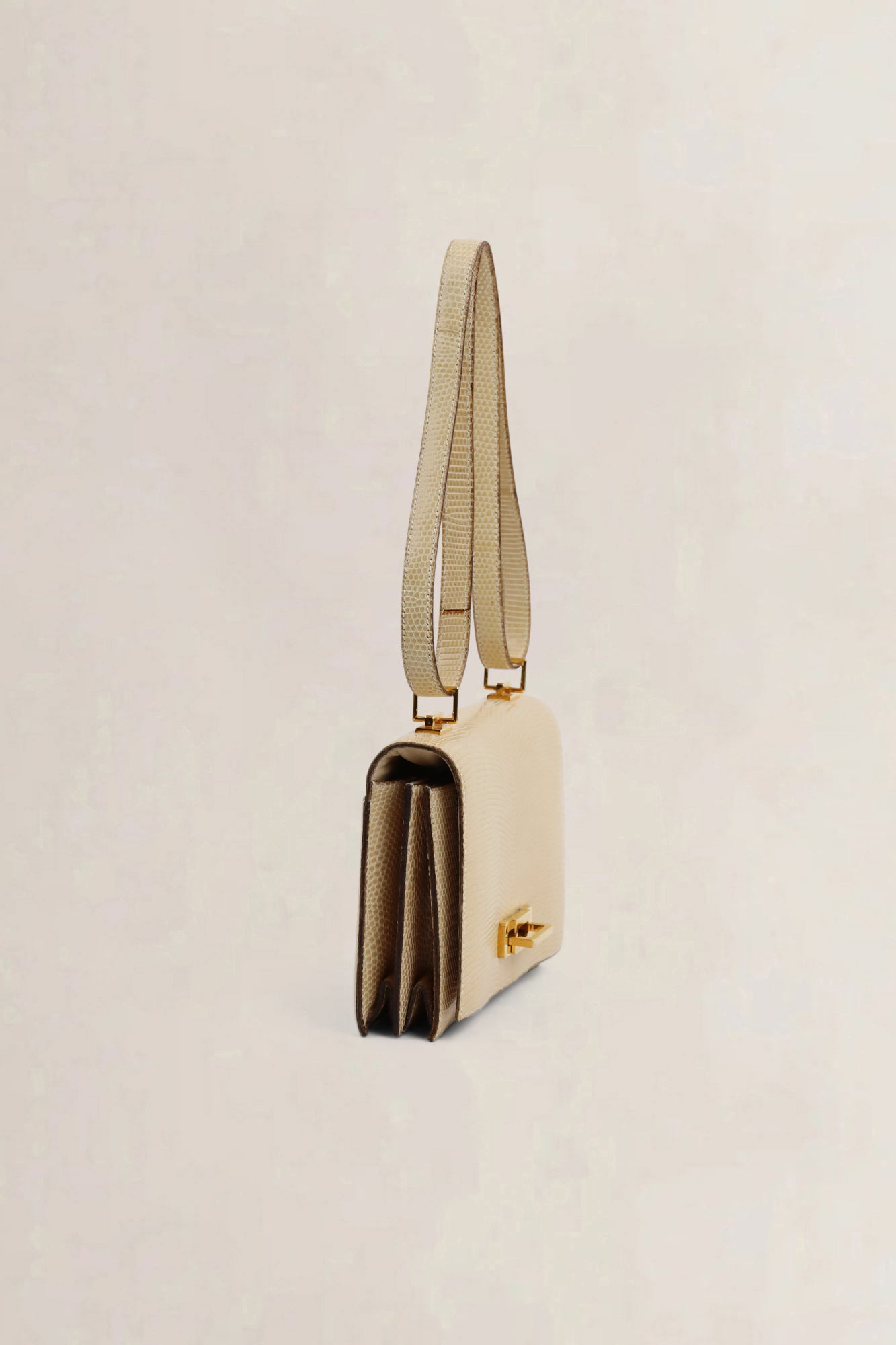 Light Beige Python Quito II Shoulder Bag