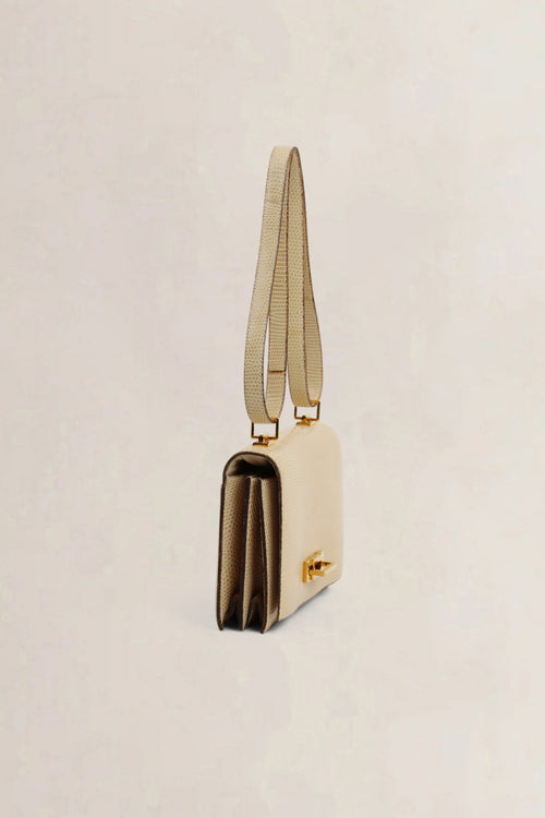 Light Beige Python Quito II Shoulder Bag