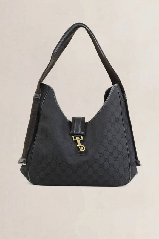 Black GG Canvas Jackie Shoulder Bag