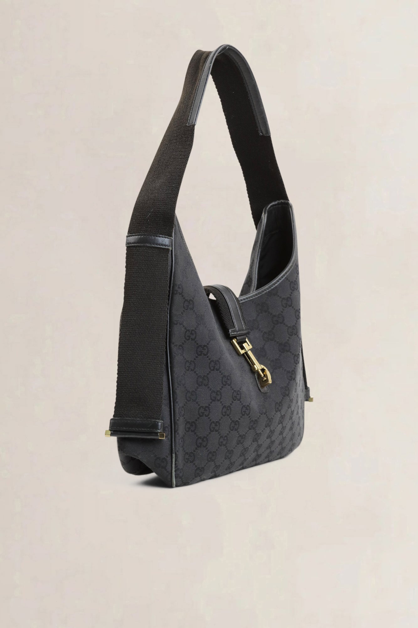 Black GG Canvas Jackie Shoulder Bag
