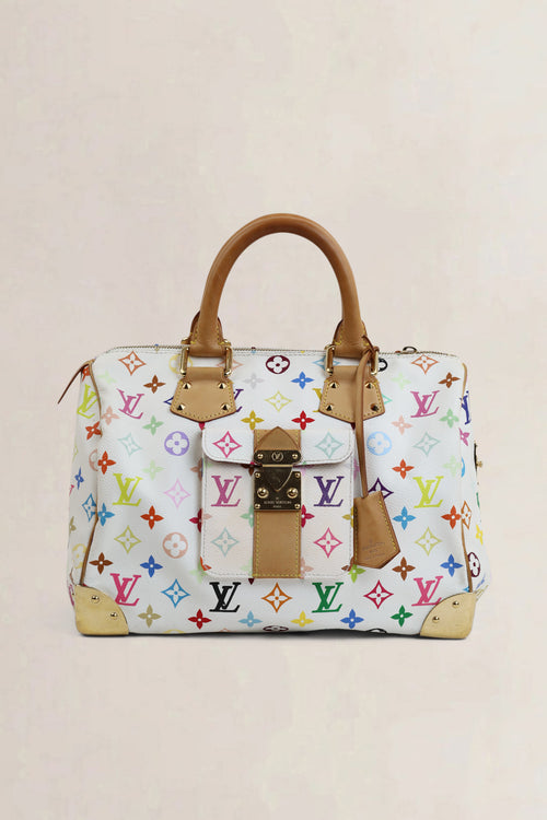 Louis Vuitton Multicolor White Speedy 30