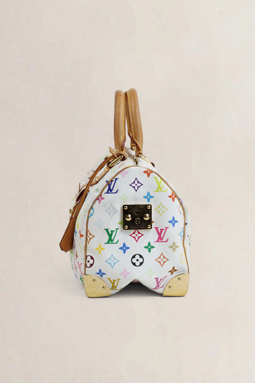 Louis Vuitton Multicolor White Speedy 30