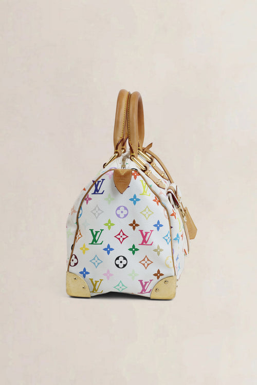 Louis Vuitton Multicolor White Speedy 30