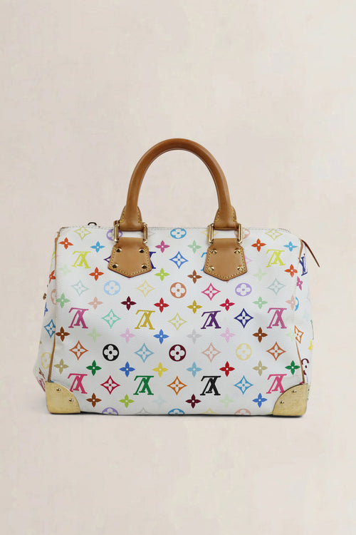Louis Vuitton Multicolor White Speedy 30