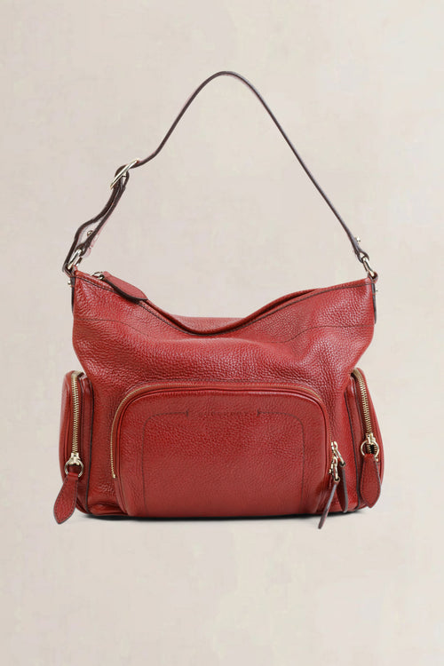 Burberry Red Leather Shoulder Bag