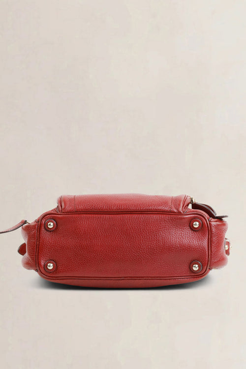 Burberry Red Leather Shoulder Bag